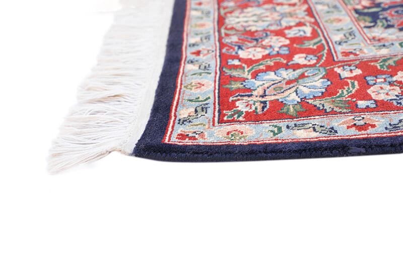 Blue Red Rug | Traditional Rug | Red Oriental Rug | 4 x 6 Ft Area Rug | Hand Knotted Rug | Decorative Area Rug