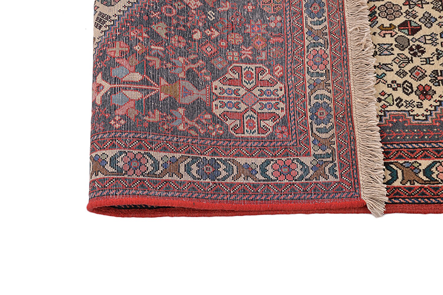 Pink Kazak 4x6 Vintage Rug | Beige Hexagon Medallion Rug | Miniature Floral Rug | Hand Knotted Wool Antique Rug