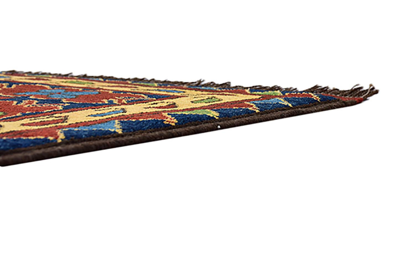 Red Vintage 7x10 Geometric Floral Rug | Red Blue Green Flowers | Wool Hand Knotted Rug | Turkish Persian Rug