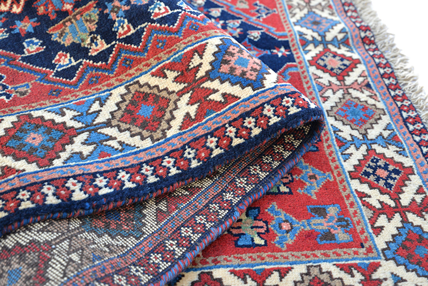 Vintage Bohemian Rug | Hand Knotted Antique | 3 x 4 Ft Rug | Geometric Tribal Ikat Rug | Persian Turkish Rug | Wool Area Rug