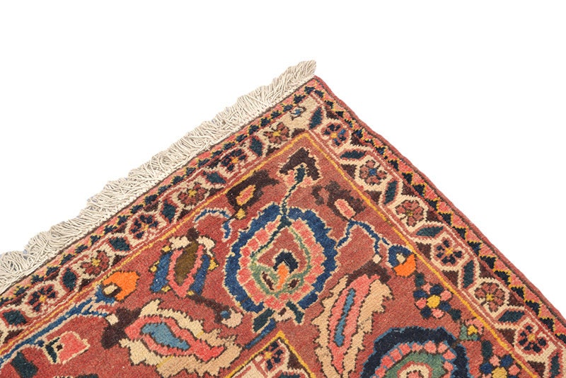 Antique Coral Rug | 5 x 8 Feet | Turkish Persian Rug | Wool Rug | Multi Color Floral Rug | Medium Pile | Handmade Rug