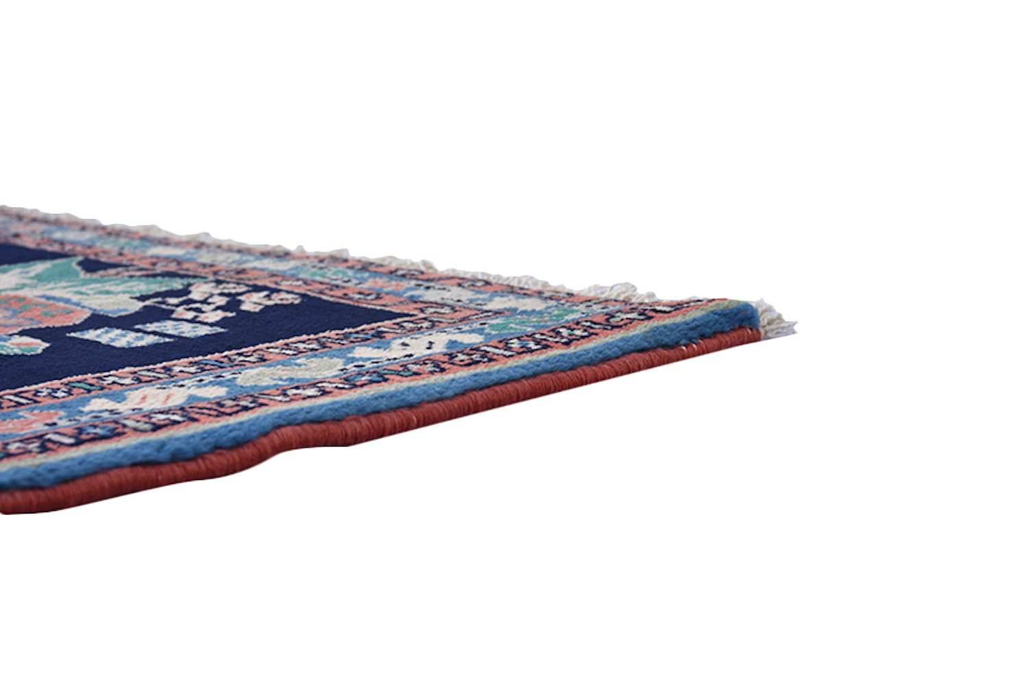 Floral Vintage Rug | 2 x 3 Rug | Small Persian Turkish Rug | Handmade Rug | Colorful Border | Black Background Wool Rug
