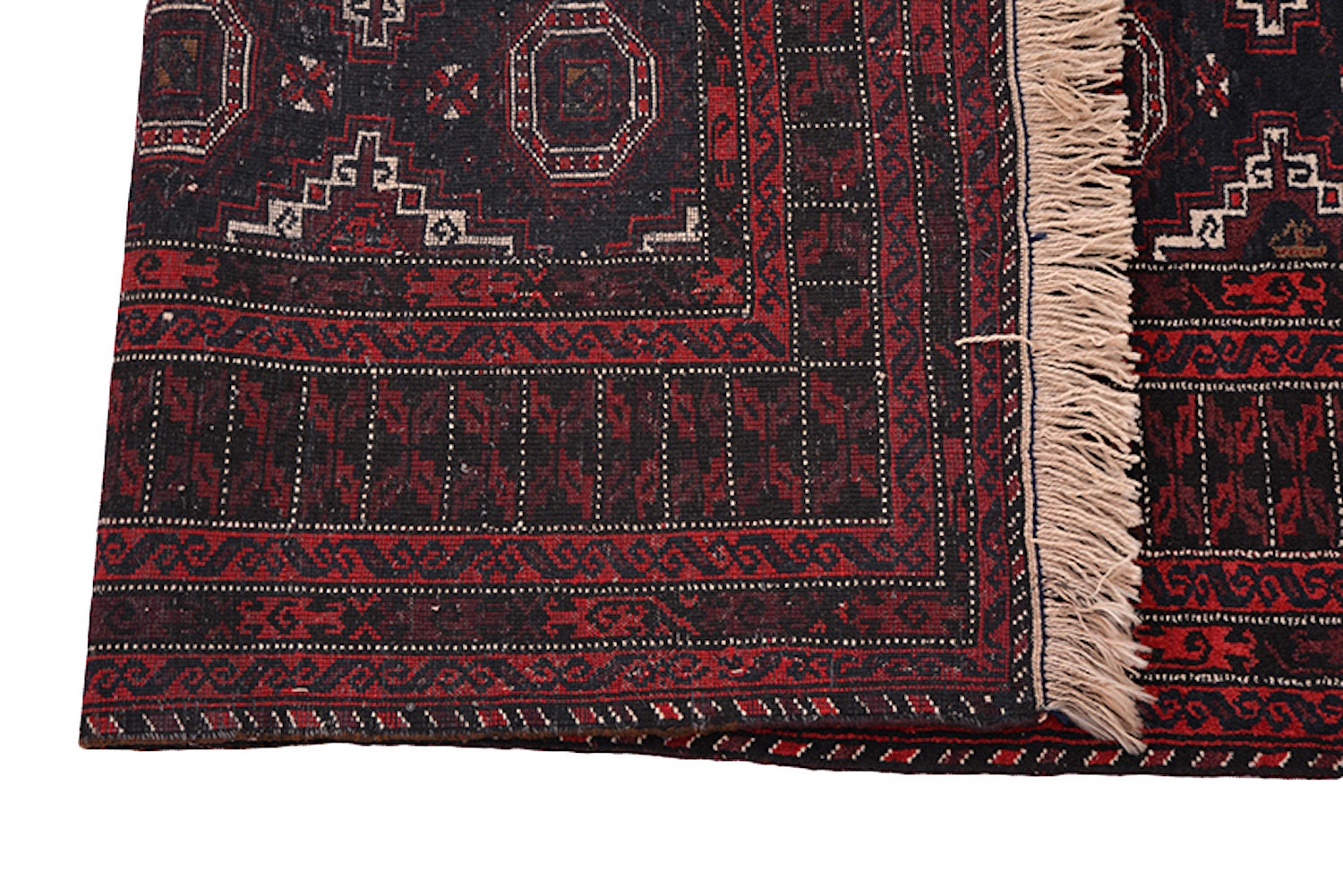 Dark Red Turkish Persian Rug | Red Oriental Rug Vintage | Traditional Rug | 4 x 6 Rug | Wool Rug | Geometric Rug