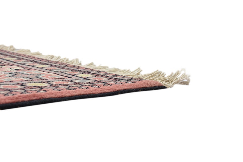 Vintage Pink 7x10 Rug Tribal Rug | Pink Black White Rug | Nomadic Boho Rug | Eclectic Rug | Wool Handwoven Rug