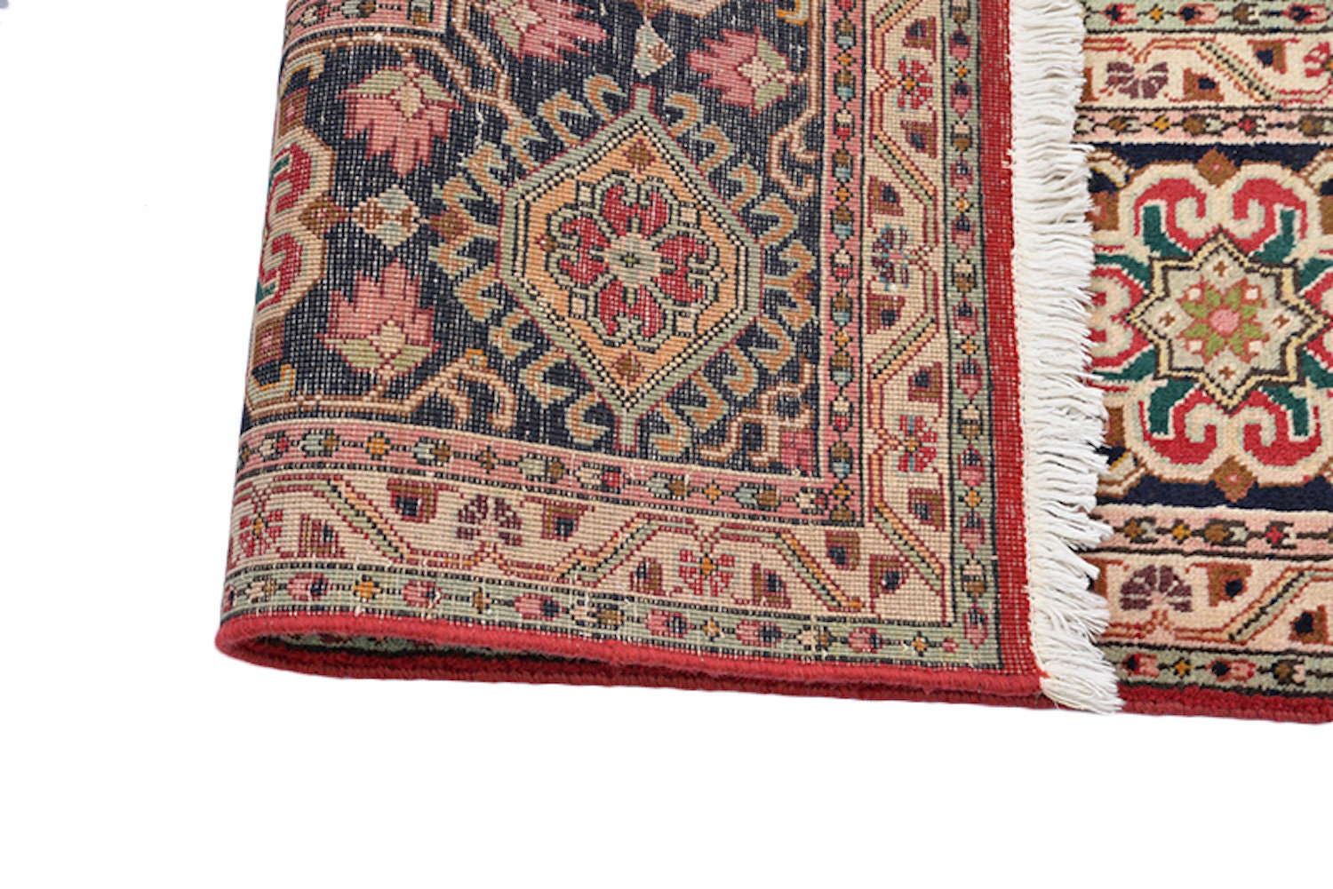 Oriental Antique Rug | Persian Pattern | Central Medallion | Red Beige Wool Rug | Living Room Large Rug