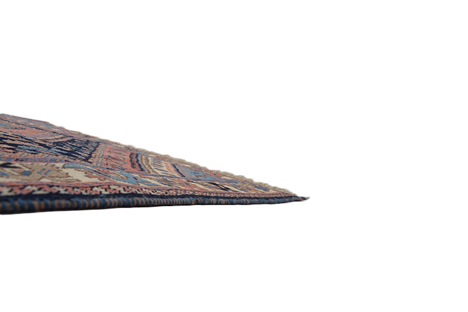 4'8" x 3'4" Feet | Rustic Style Area Rug | Handmade Antique Rug | Geometric Medallion | Vintage Pink Navy Blue | Tribal Wool Area Rug