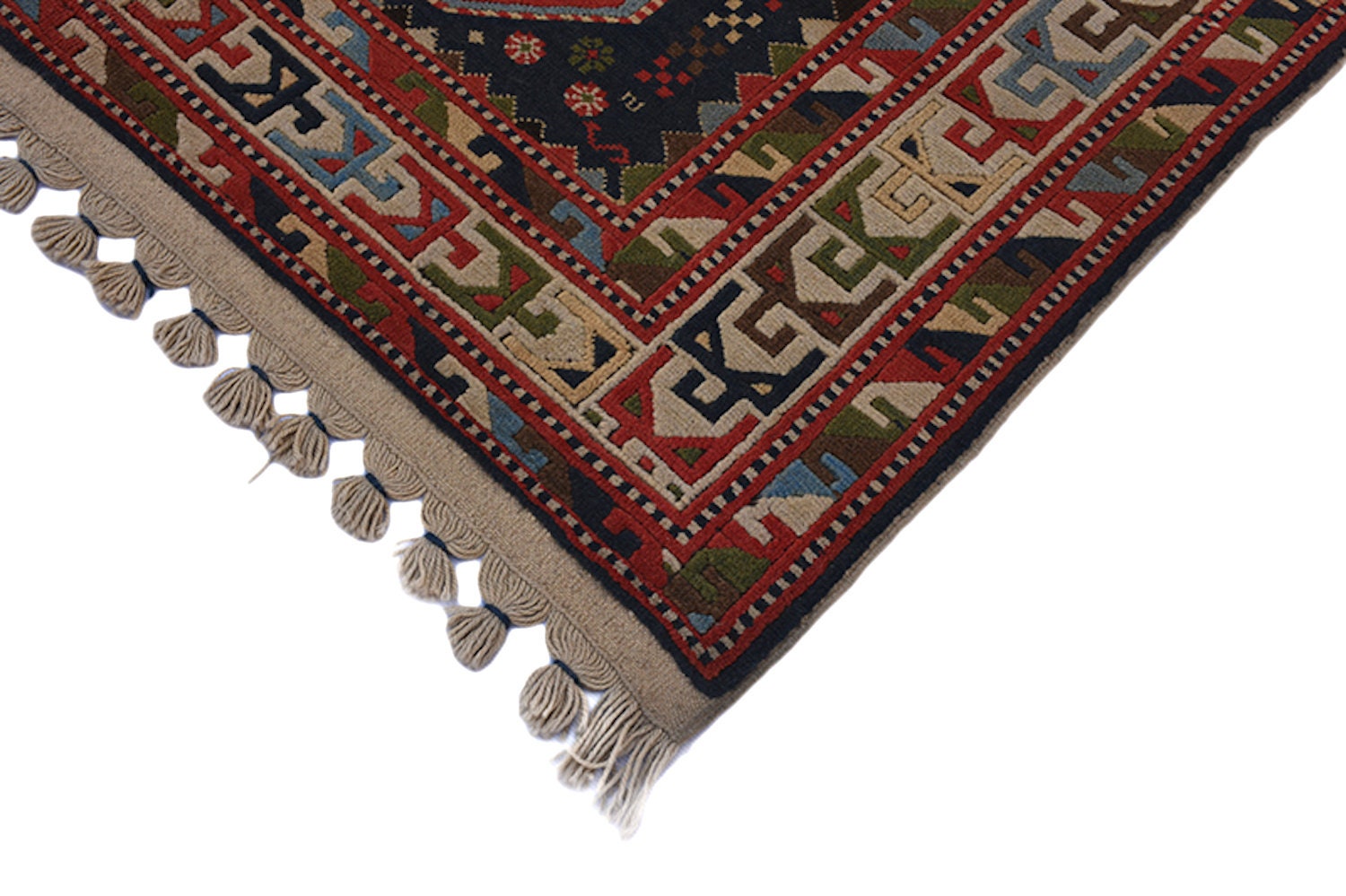 Vintage Kazak 4x6 Rug | Red Beige Geometric Rug | Tribal Boho Nomadic Rug | Accent Rug | Wool Antique Rug