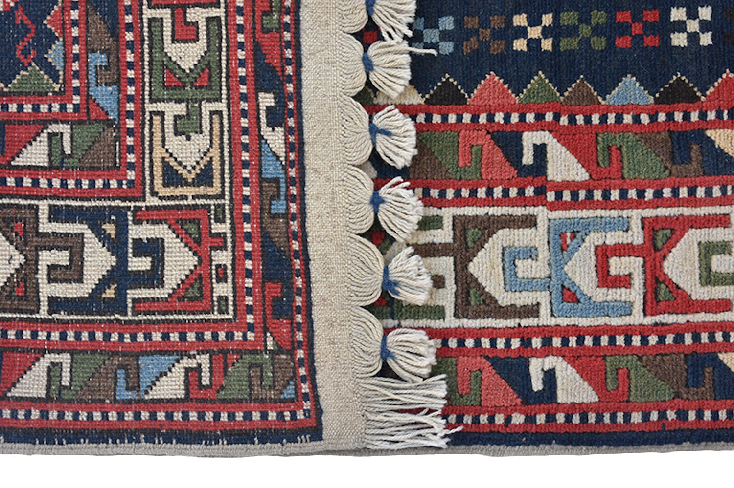 Vintage Kazak 4x6 Rug | Red Beige Geometric Rug | Tribal Boho Nomadic Rug | Accent Rug | Wool Antique Rug