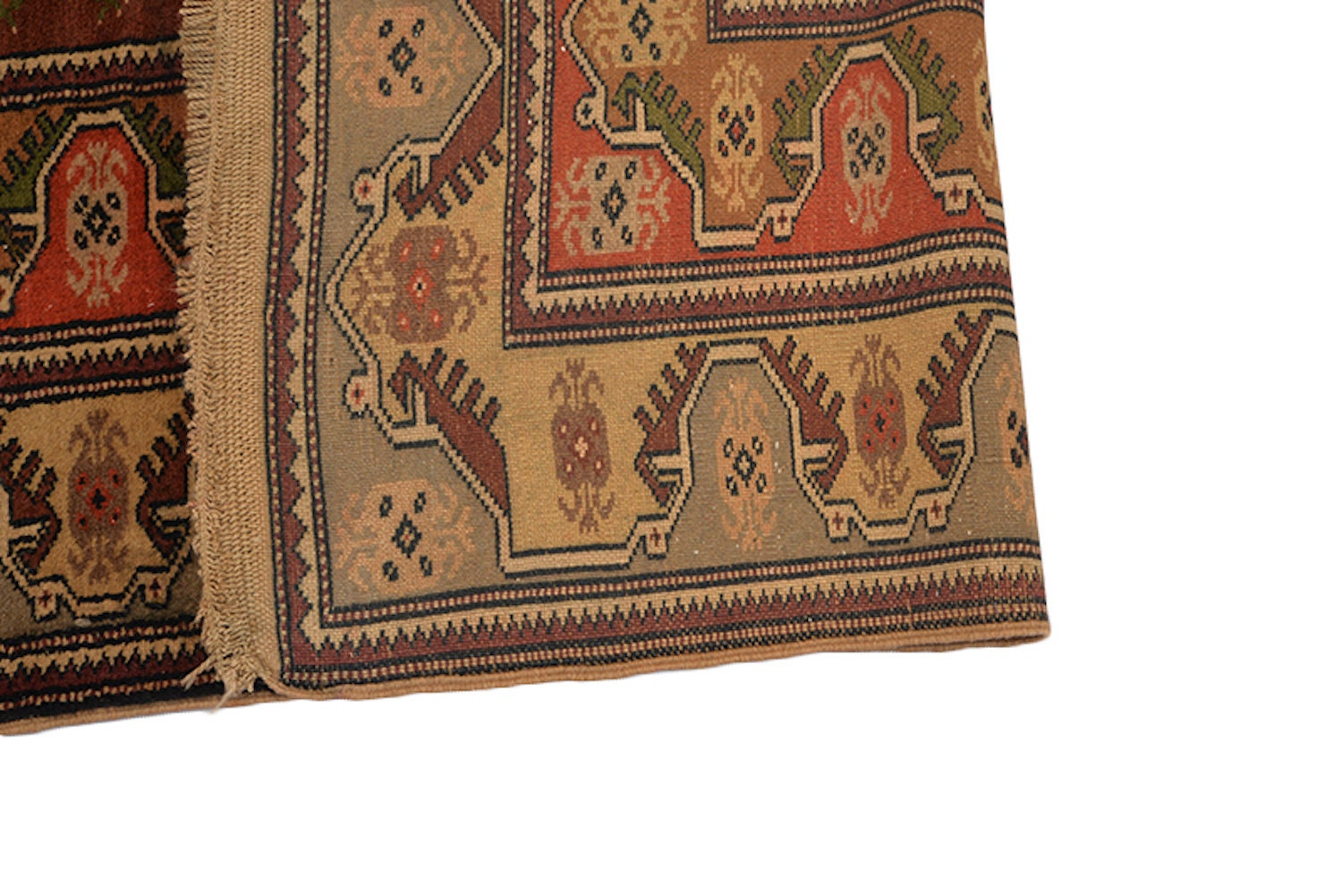 Brown Copper Runner Rug | Hand Knotted Wool Rug | 3 x 6 Feet | Kazak Traditional Rug | Rustic Floor Rug | Brown Rug