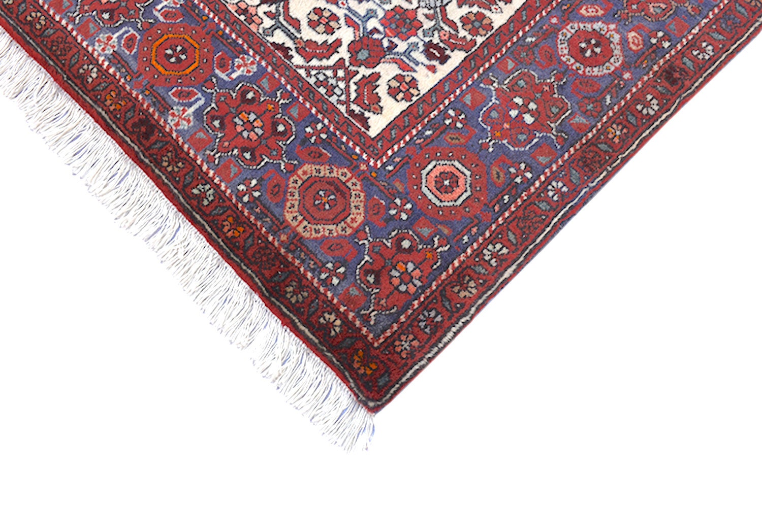 Antique Handmade 3x5 Rug | Tribal Medallion Rug | Persian Turkish Red Blue Rug | Wool Tribal Geometric Rug