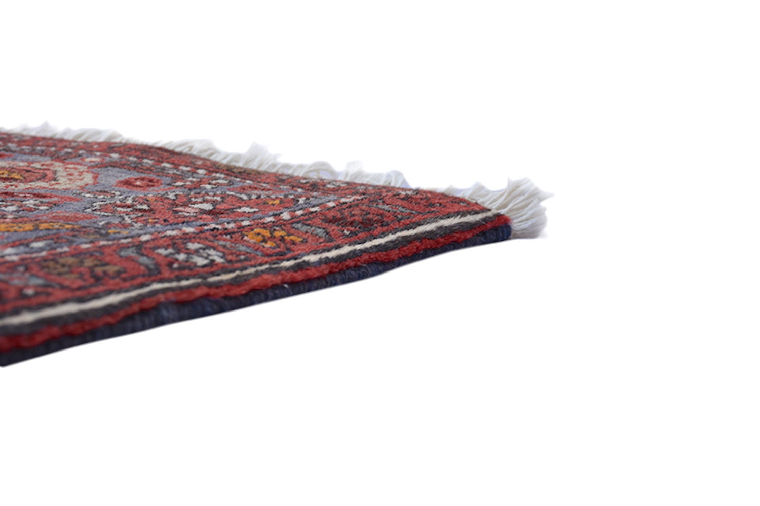 Antique Handmade 3x5 Rug | Tribal Medallion Rug | Persian Turkish Red Blue Rug | Wool Tribal Geometric Rug