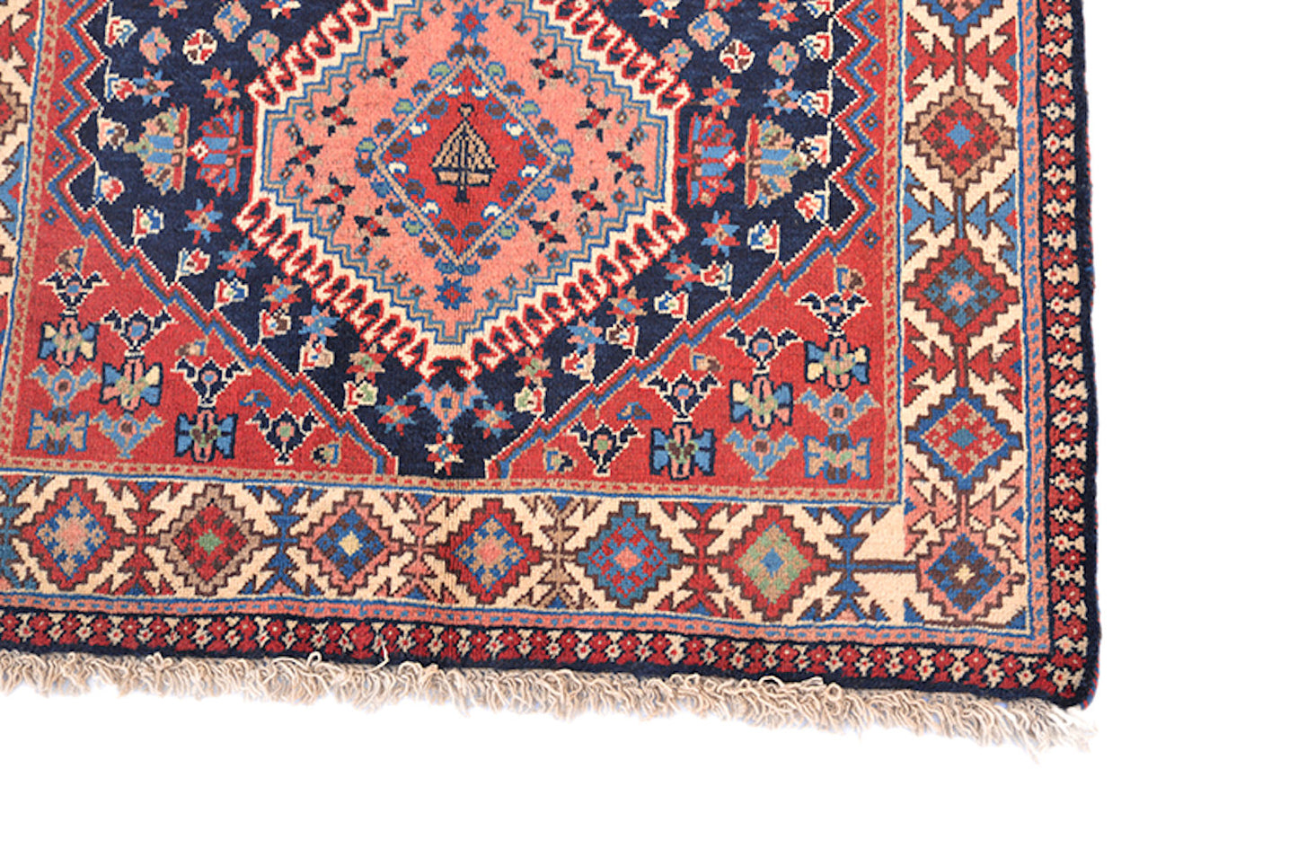 Vintage Bohemian Rug | Hand Knotted Antique | 3 x 4 Ft Rug | Geometric Tribal Ikat Rug | Persian Turkish Rug | Wool Area Rug