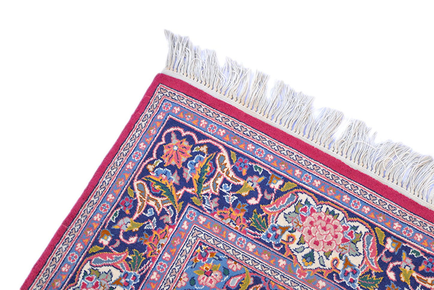 4' x 6' Oriental Hand Knotted Rug | Persian Style Red Medallion with Blue Red Border | Wool Antique Rug