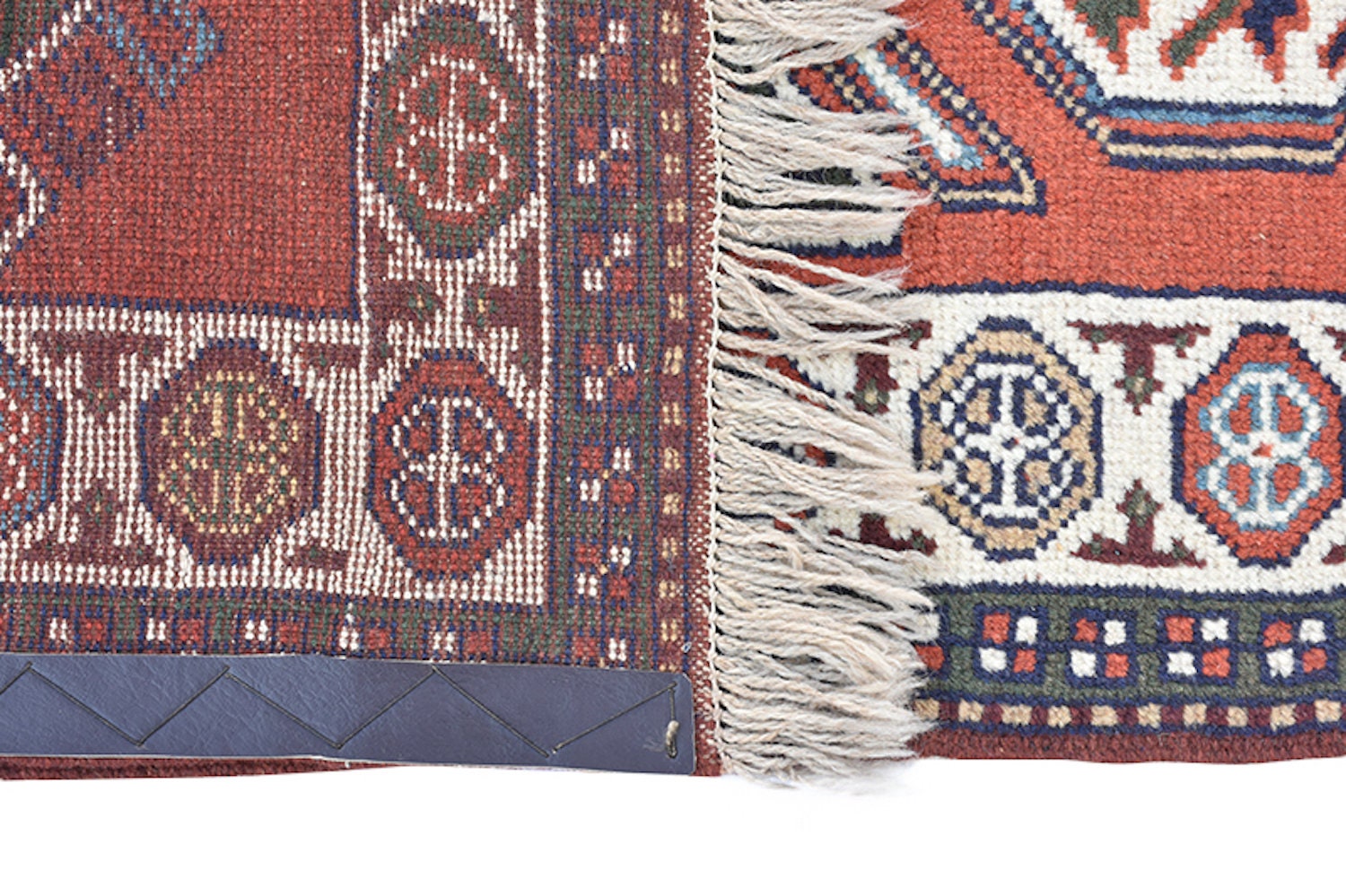 Vintage Tribal Handmade Rug | Red Geometric Rug | 3x6 ft | Area Rug | Wool Antique Accent Rug | Red Blue Beige Rug