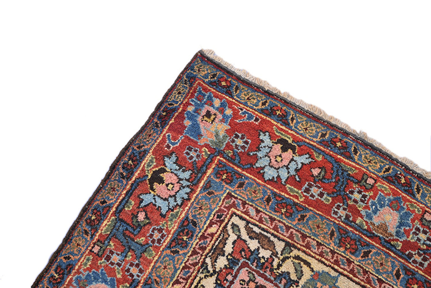 Size: 6.8 x 4.4 feet | Navy Red Vintage Rug | Persian Rug Turkish | Medallion Oriental Rug | Accent Rug | Wool Hand Knotted Rug