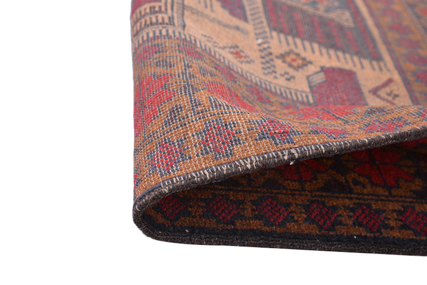 4x6 Red Dark Rug | Afghan Persian Style Area Rug | Handmade Antique Rug | Geometric Tribal Pattern