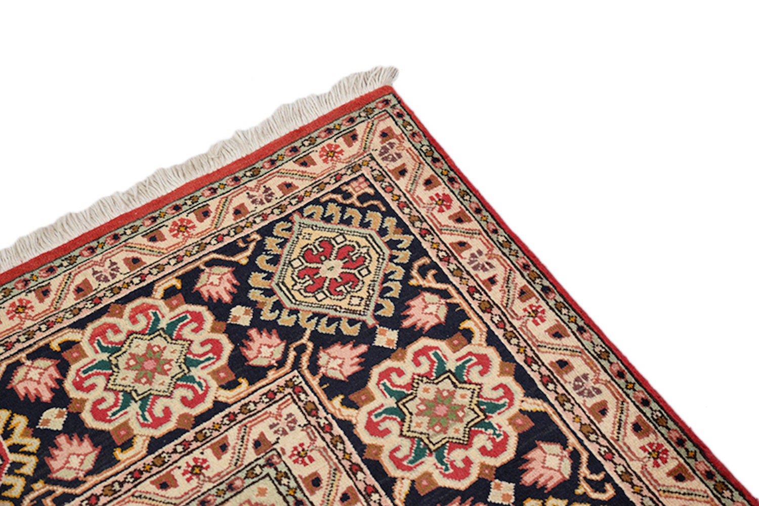 Oriental Antique Rug | Persian Pattern | Central Medallion | Red Beige Wool Rug | Living Room Large Rug