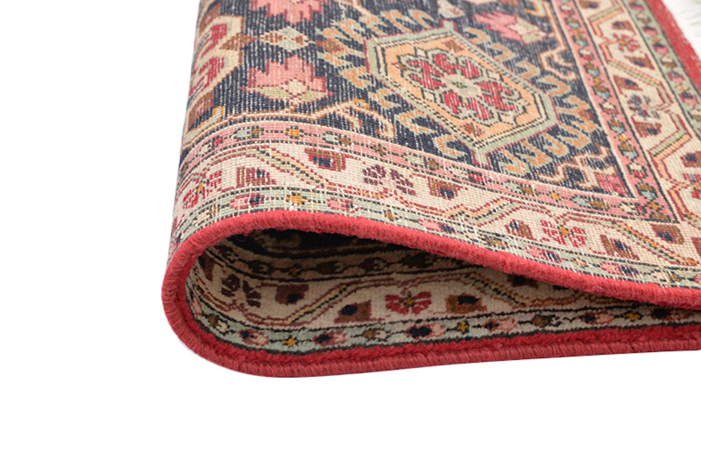 Oriental Antique Rug | Persian Pattern | Central Medallion | Red Beige Wool Rug | Living Room Large Rug