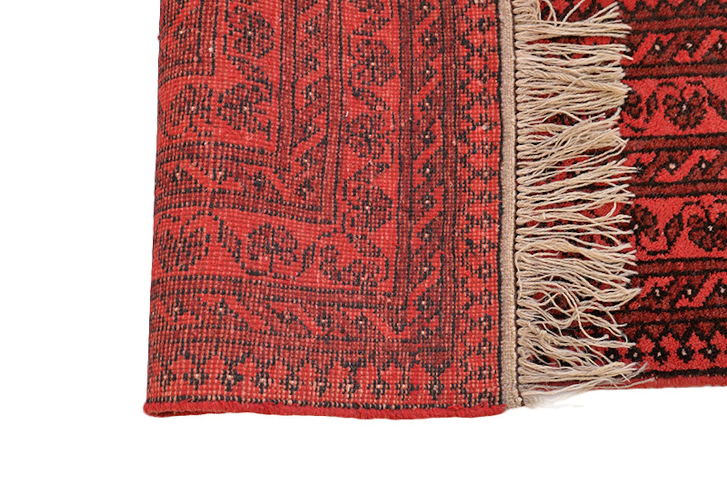 6 x 10 Large Red Oriental Area Rug with Thick Dark Red Border, Repetitive Tribal Pattern, Soft Wool Hand Knotted Rug