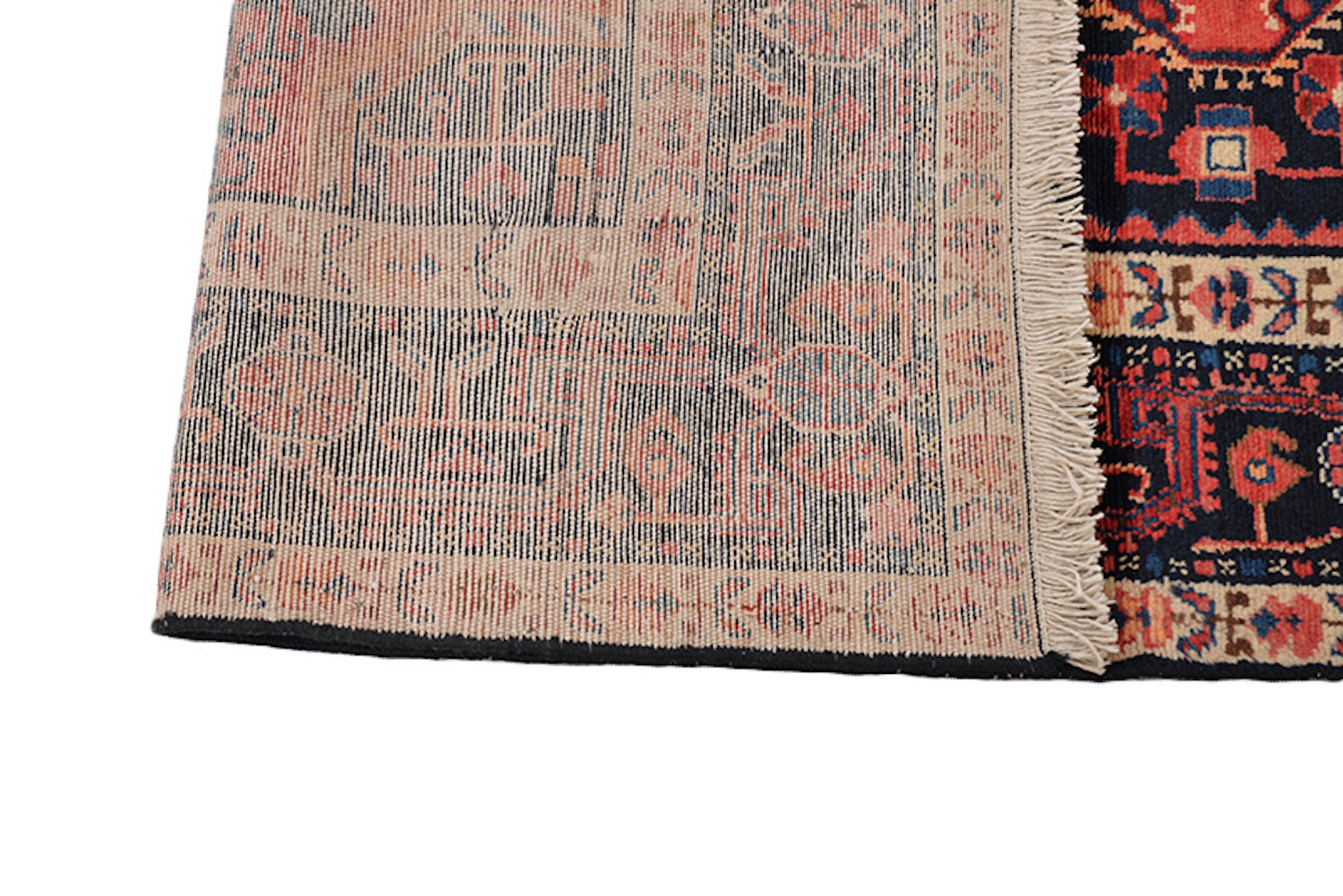 Oriental Handmade Rug | Orange Coral & Blue | 4 x 7 Feet | Geometric Tribal Floral Rug | Accent Rug | Handwoven Wool Rectangle Rug