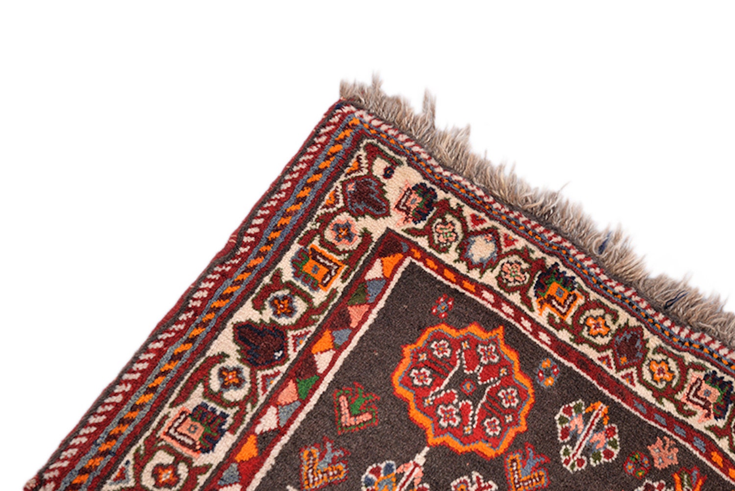 Medallion Antique Area Rug | Handmade Persian Rug | Red Navy Rug | Tribal Oriental | 5 x 6 Feet | Deep Rustic Colored Rug