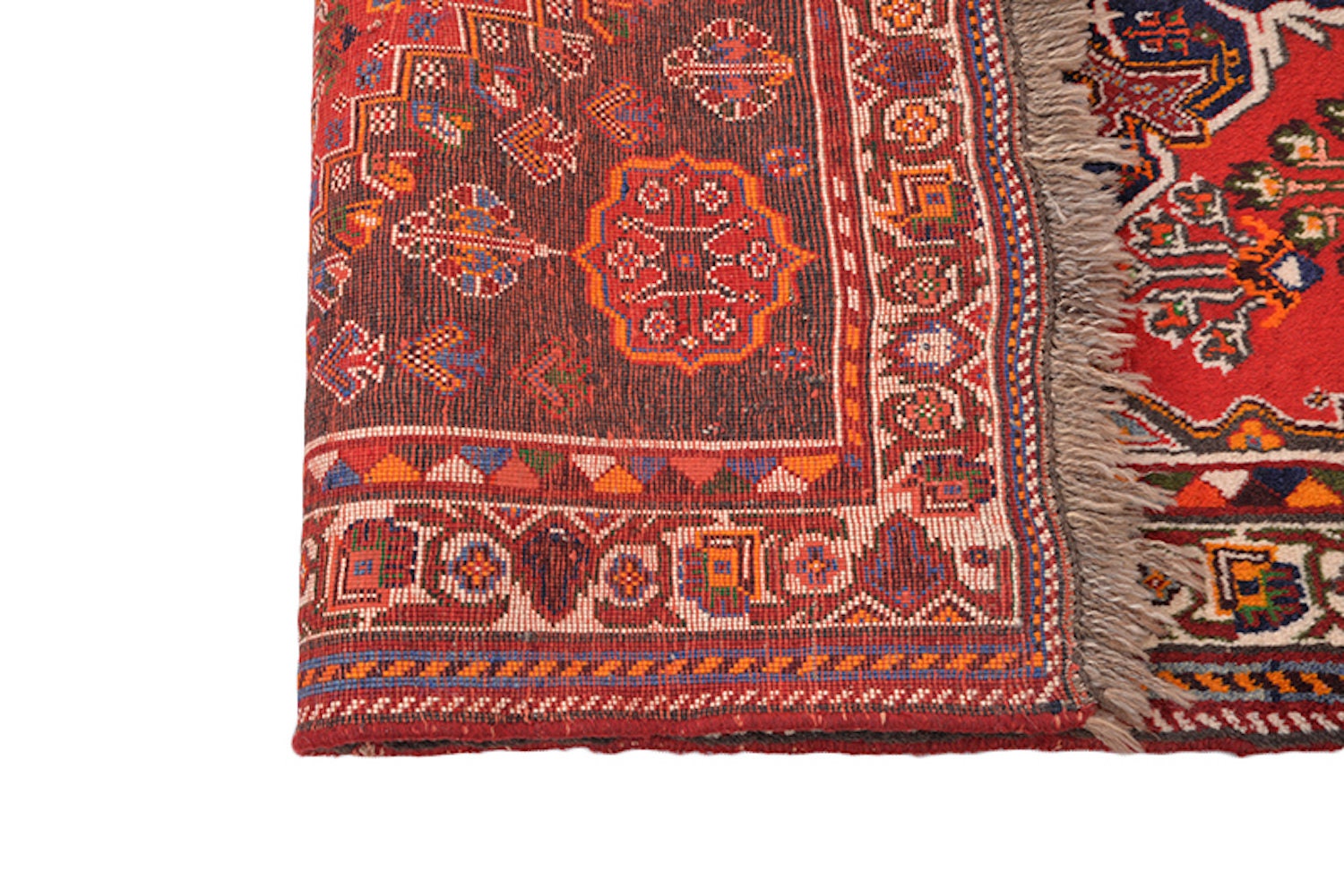 Medallion Antique Area Rug | Handmade Persian Rug | Red Navy Rug | Tribal Oriental | 5 x 6 Feet | Deep Rustic Colored Rug
