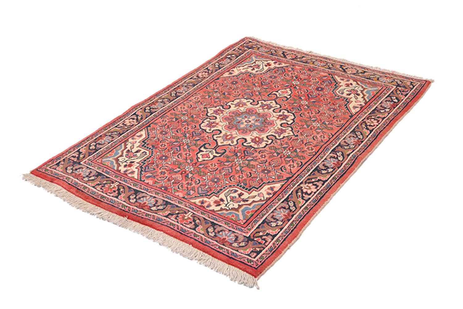 Pink Handmade Antique 6x7 Rug | Pink Persian Style Rug | Oriental Design | Pink Beige | 6 x 7 Ft | Pink Wool