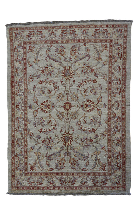 Size: 6.4 x 4.7 Feet | Gray Oriental Rug | Vintage Area Rug | Persian Style Decorative Rug | Wool Area Rug | Floral Rug