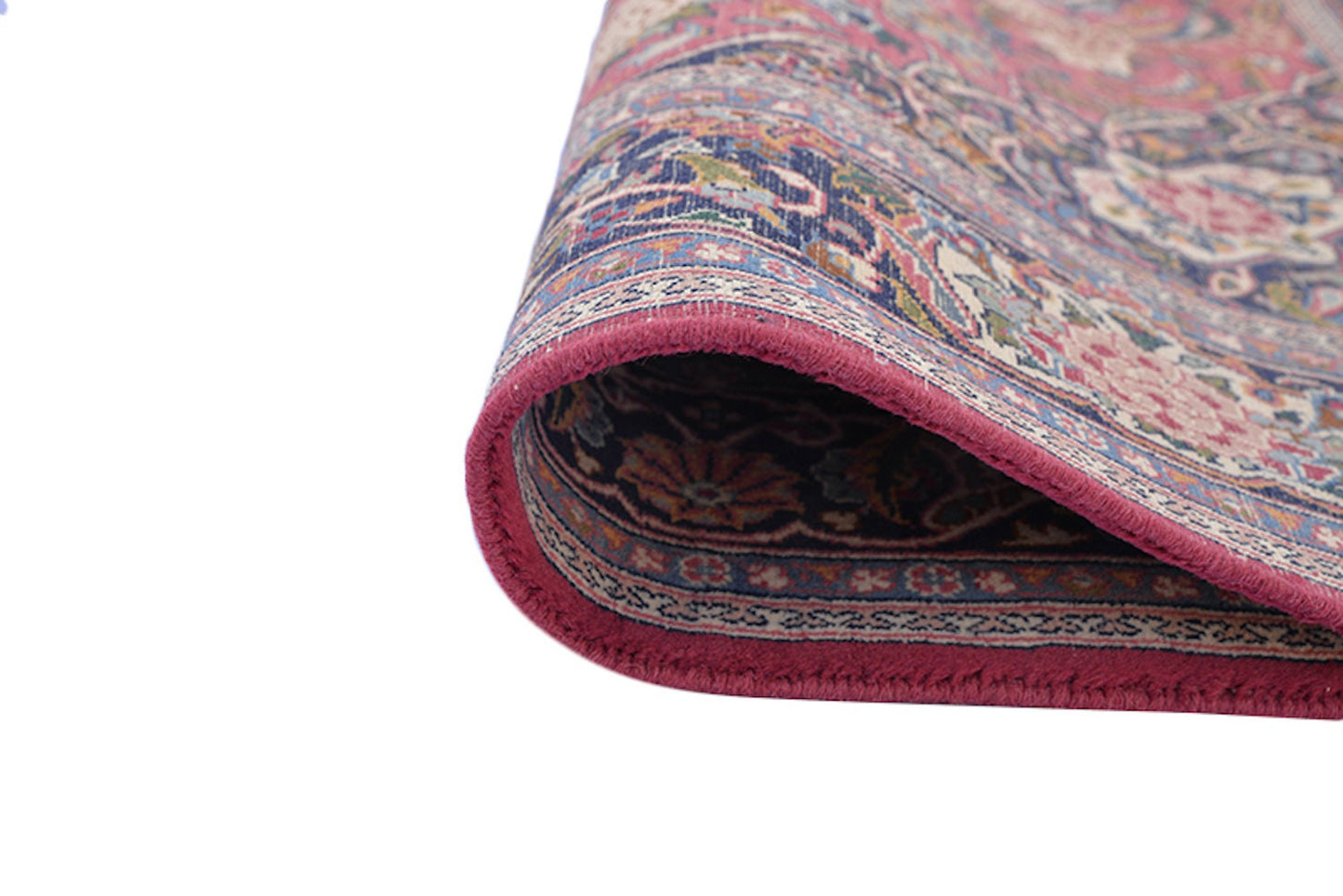 4' x 6' Oriental Hand Knotted Rug | Persian Style Red Medallion with Blue Red Border | Wool Antique Rug