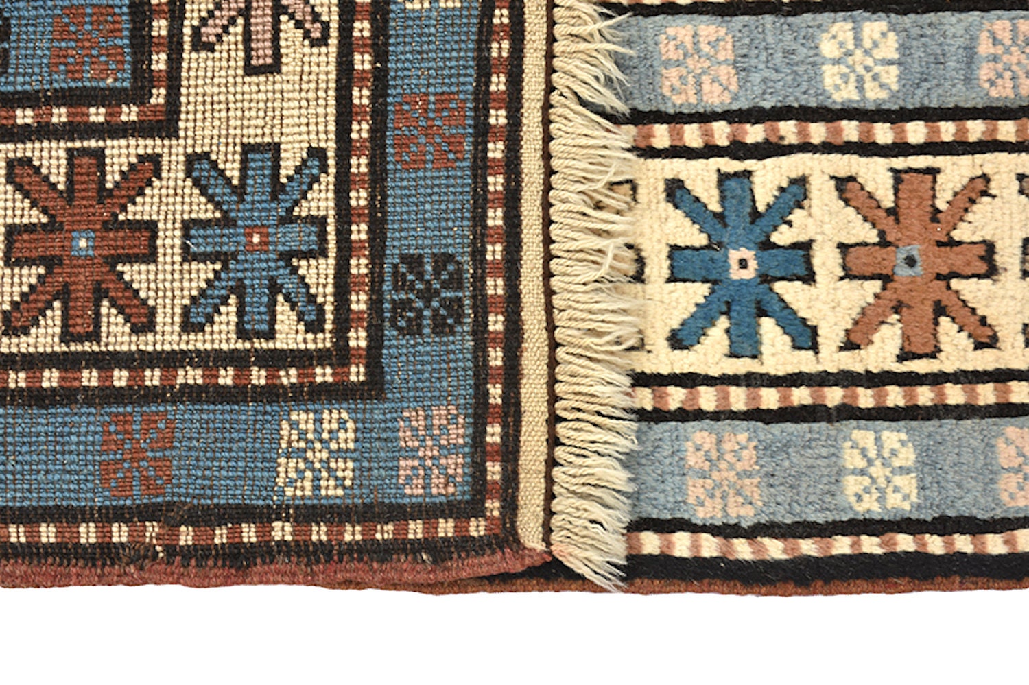7.3 x 4.6 Feet Hand knotted rug, Brown & teal rug, Vintage geometric rug, Rustic nomadic rug, Eclectic Wool Antique Rug