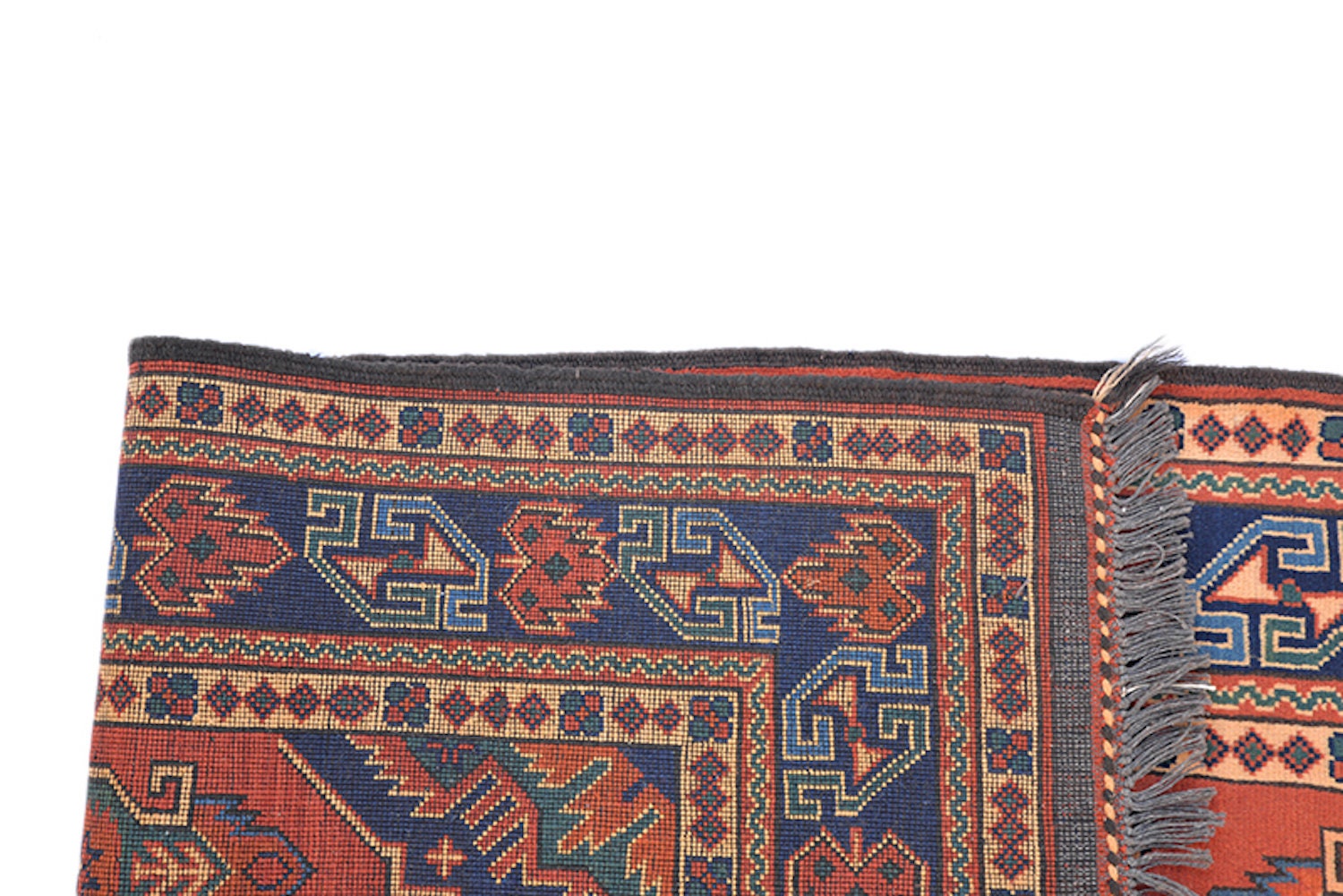 6 x 4 Rug | Bright Red Blue Tribal Rug | Persian Rug | Oriental Medallion Rug | Handmade Authentic Area Rug