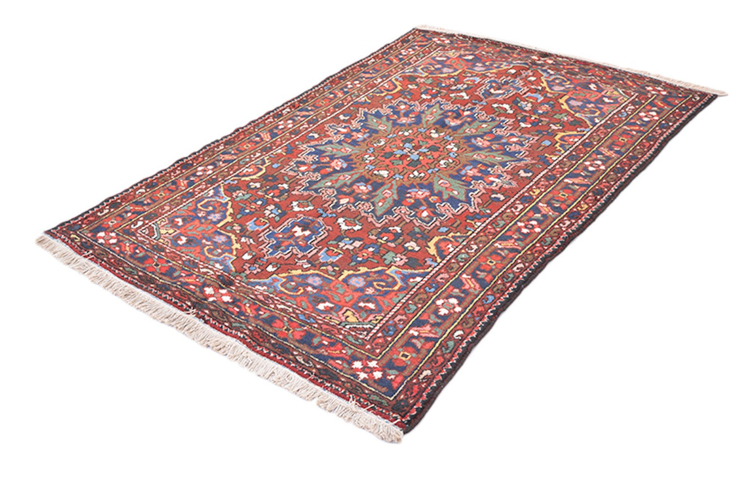 Red Persian Floral Rug | 7 x 4 Rug | Oriental Antique Rug | Wool Hand Woven Rug