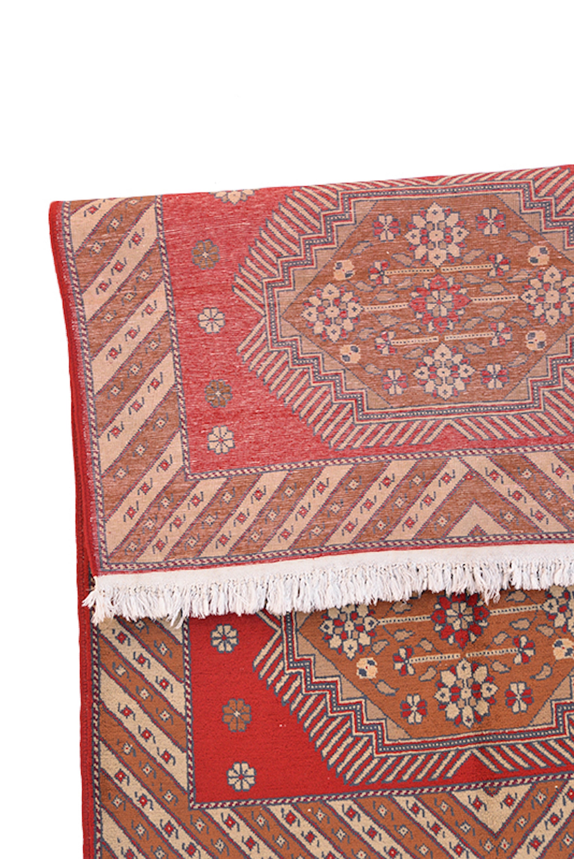 3 x 4 Feet Red Brown Turkish Caucasian Rug | Hand Woven Area Rug | Oriental Persian Rug | Living Room Rug | Accent Floral Pattern Wool Rug
