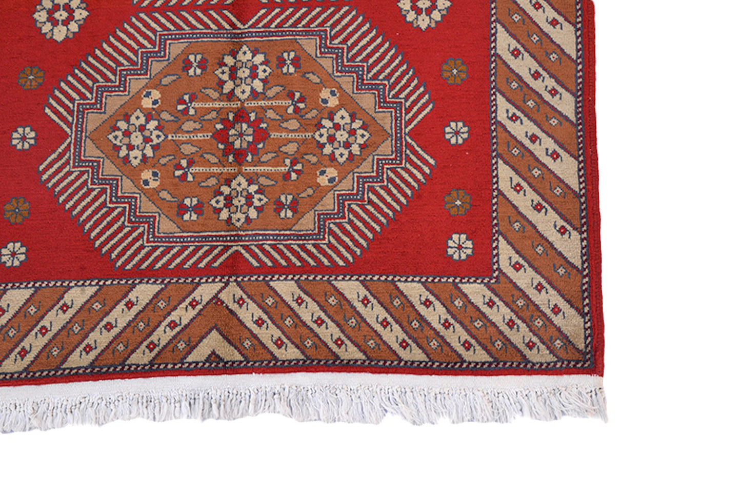 3 x 4 Feet Red Brown Turkish Caucasian Rug | Hand Woven Area Rug | Oriental Persian Rug | Living Room Rug | Accent Floral Pattern Wool Rug
