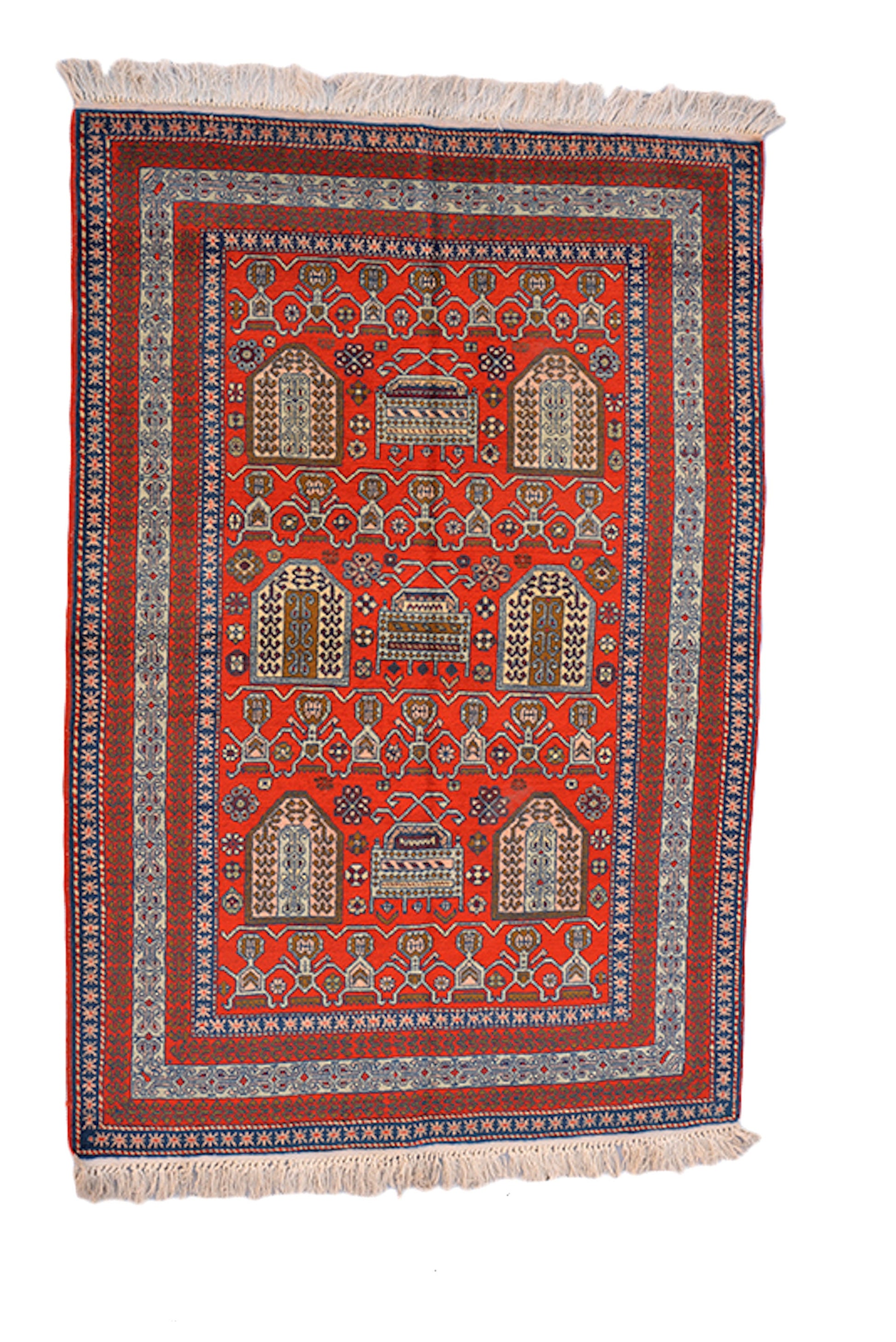 3 x 5 Feet Bright Color Turkish Caucasian Rug | Hand Woven Area Rug | Oriental Persian Rug | Living Room Rug | Accent Geometric Pattern Rug