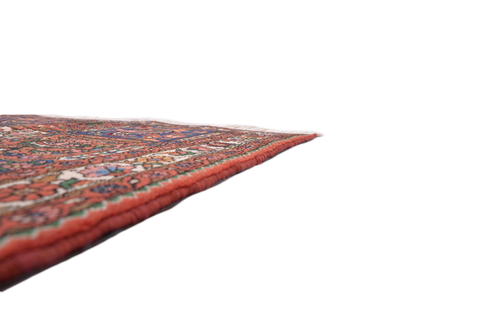 Orange Navy 3x5 Persian Style Area Rug | Bright Coral Pink Accent Details | Grid Style Design | Hand Knotted Wool Vintage Rug | Antique