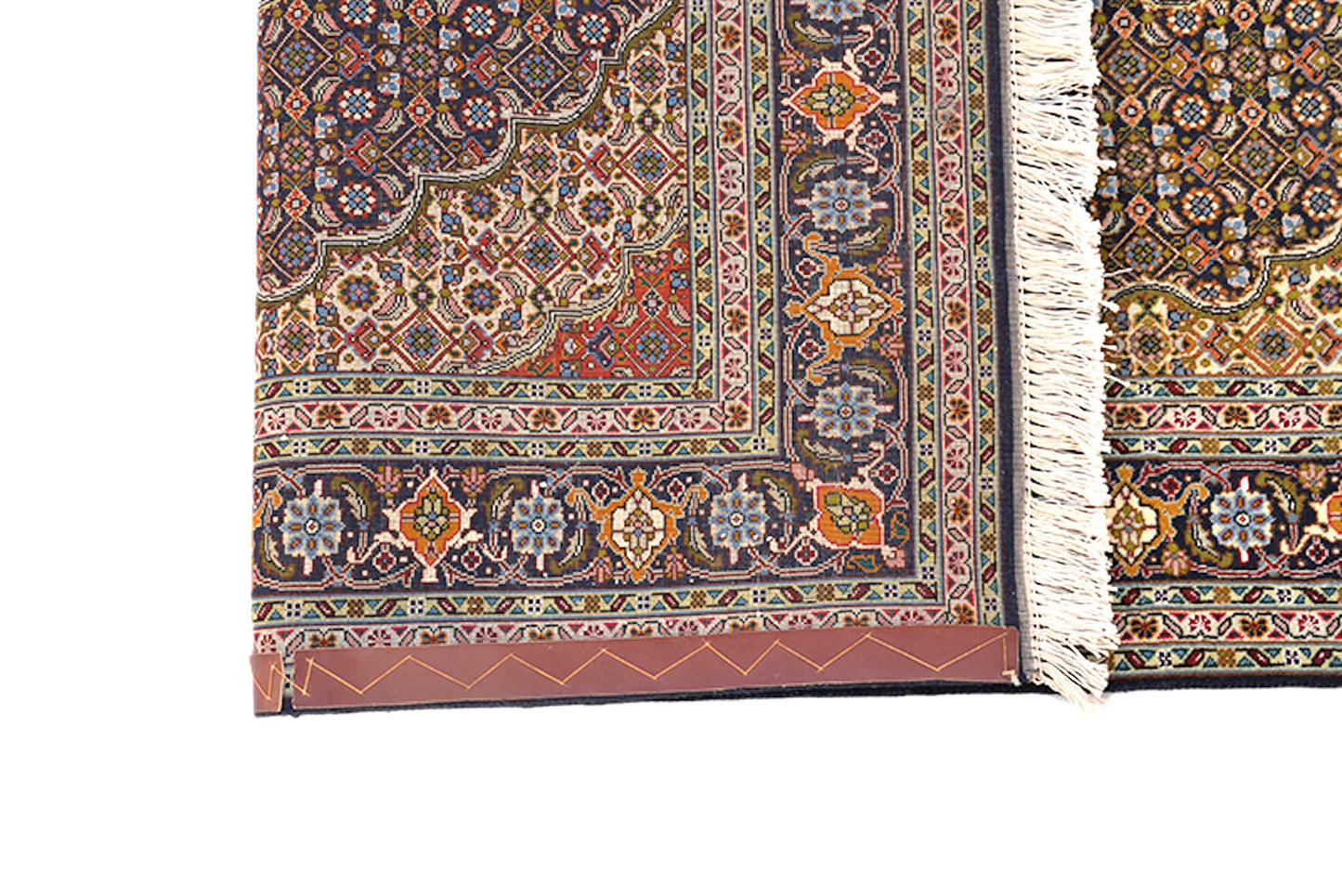 Luxury Fine Black Yellow 3x5 Vintage Handmade Rug with Oriental Orange Medallion Wool
