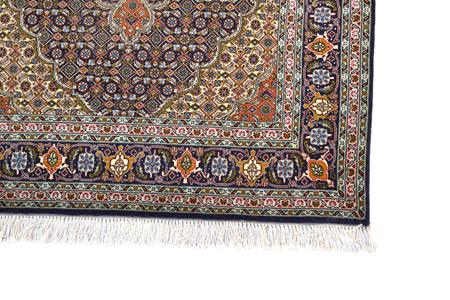 Luxury Fine Black Yellow 3x5 Vintage Handmade Rug with Oriental Orange Medallion Wool