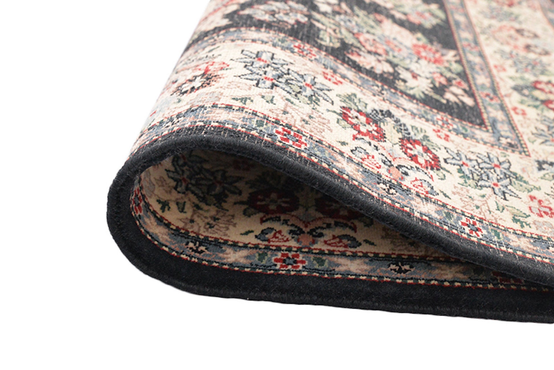 One of a kind Black Beige Antique Rug | 4 x 6 Persian Caucasian Rug | Living Room Rug | Accent Handmade Wool Rug | Floral Pattern Rug