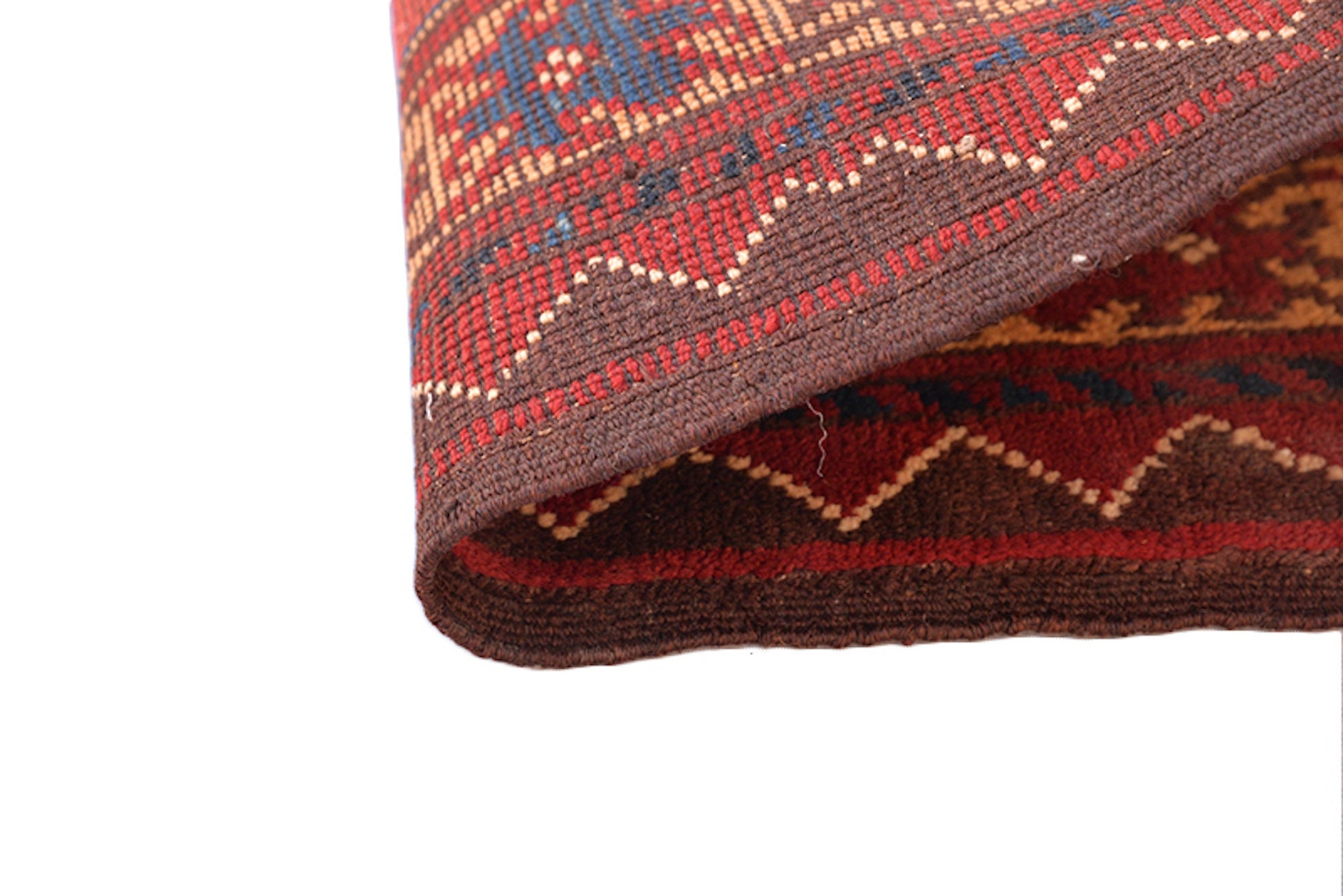 5 x 6 Orange Navy Vintage Area Rug | Handmade Tribal Rug with Wool | Geometric Pattern of Red Floral on Navy Background | Bohemian Colorful
