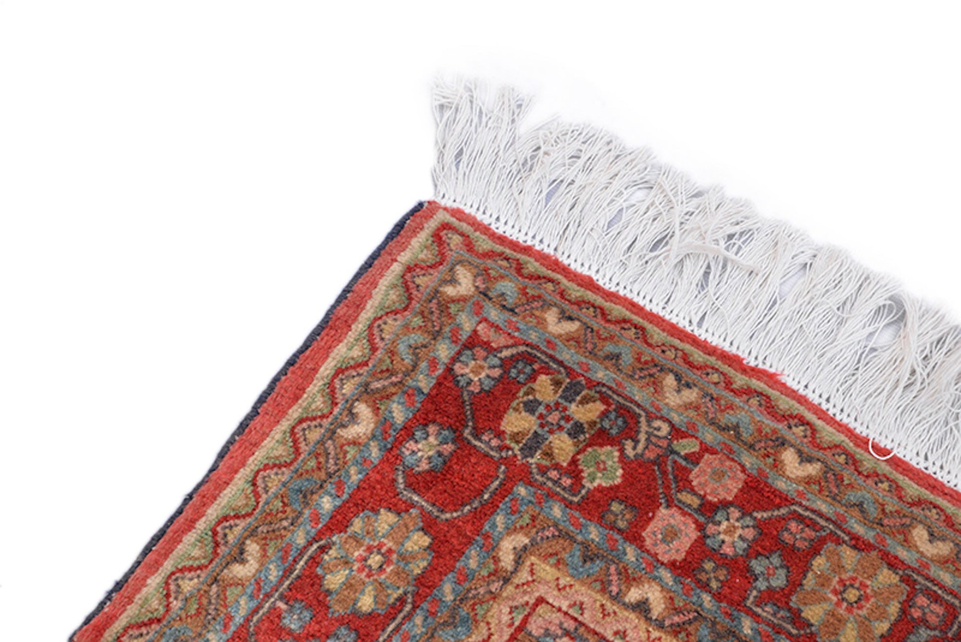 4 x 6 Colorful Rug with Central Medallion and Geometric Floral Border | Hand Woven with Dyed Wool