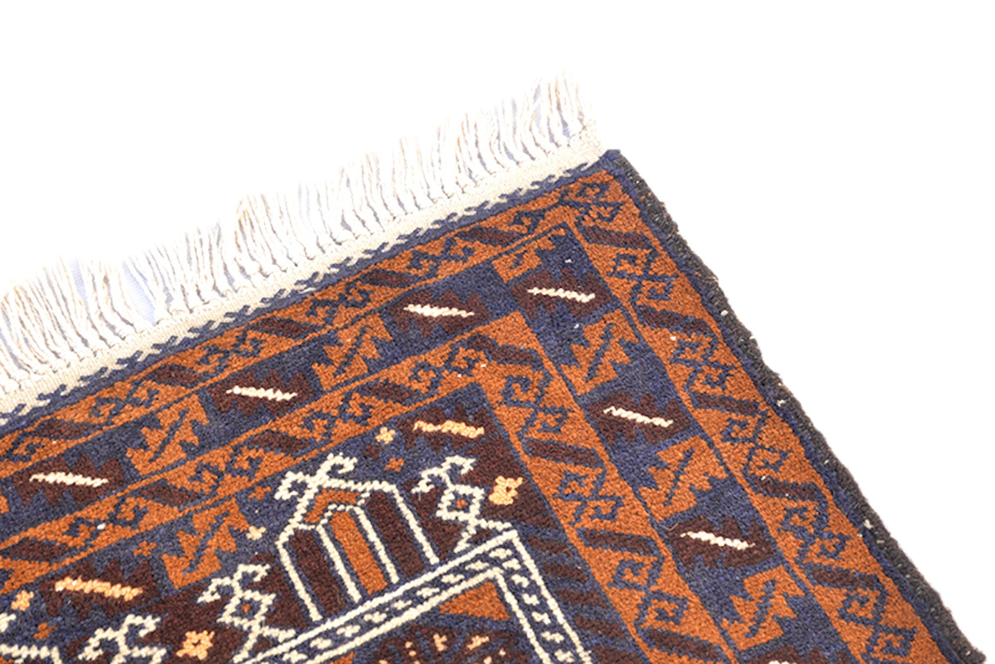 3 x 5 Feet Brown Blue Turkish Caucasian Rug | Handmade Area Rug | Oriental Persian Rug | Living Room Rug | Accent Geometric Pattern Wool Rug