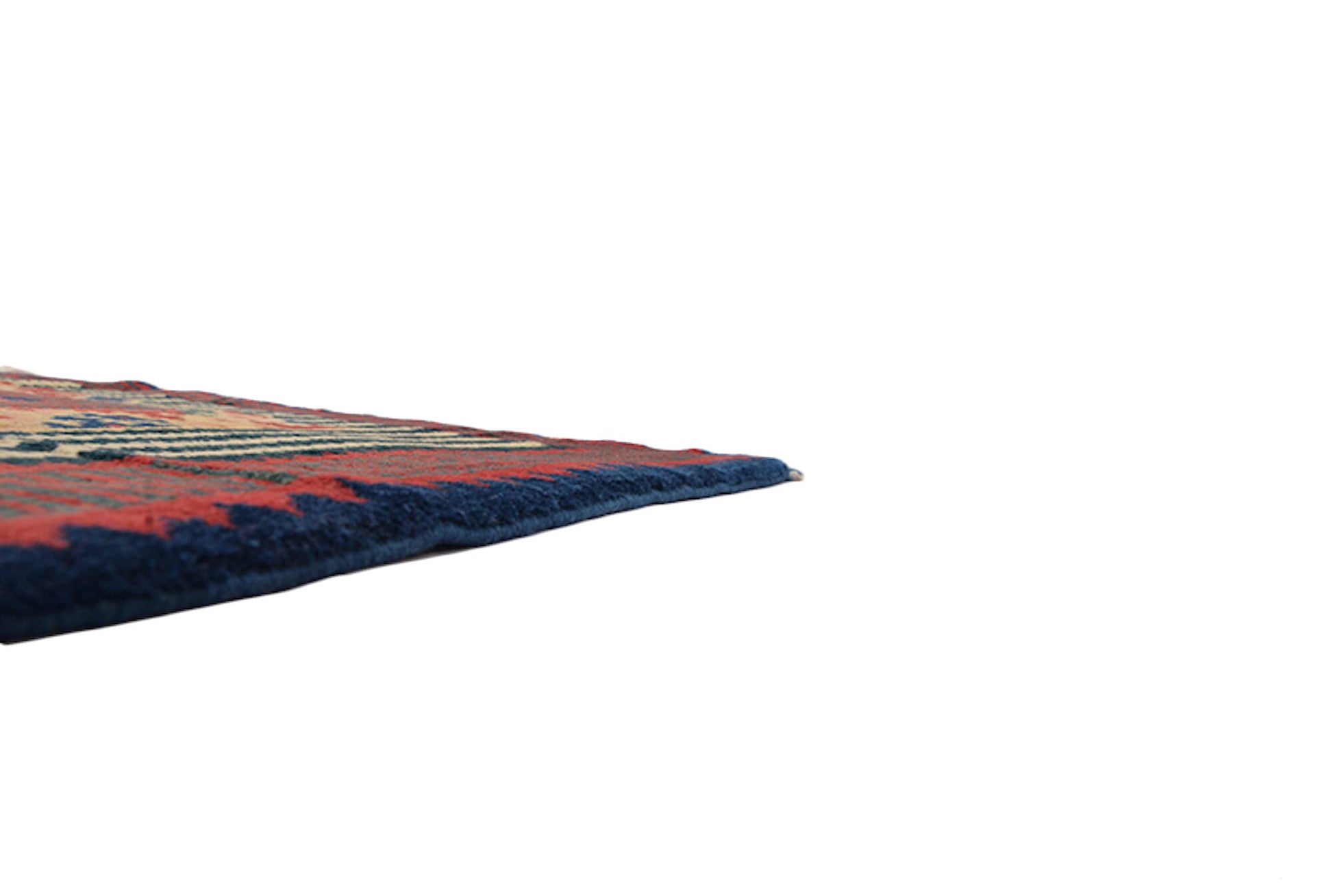Vintage Colorful 5x7 Area Rug With Lined Pattern Tribal and Geometric Designs | Hand Knotted Wool Antique Rug