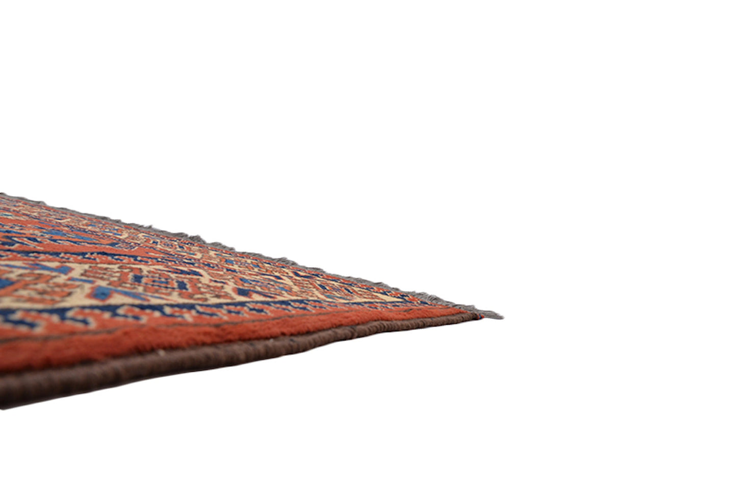 4 x 6 Orange with Blue Paisley Design Hand Knotted Rug