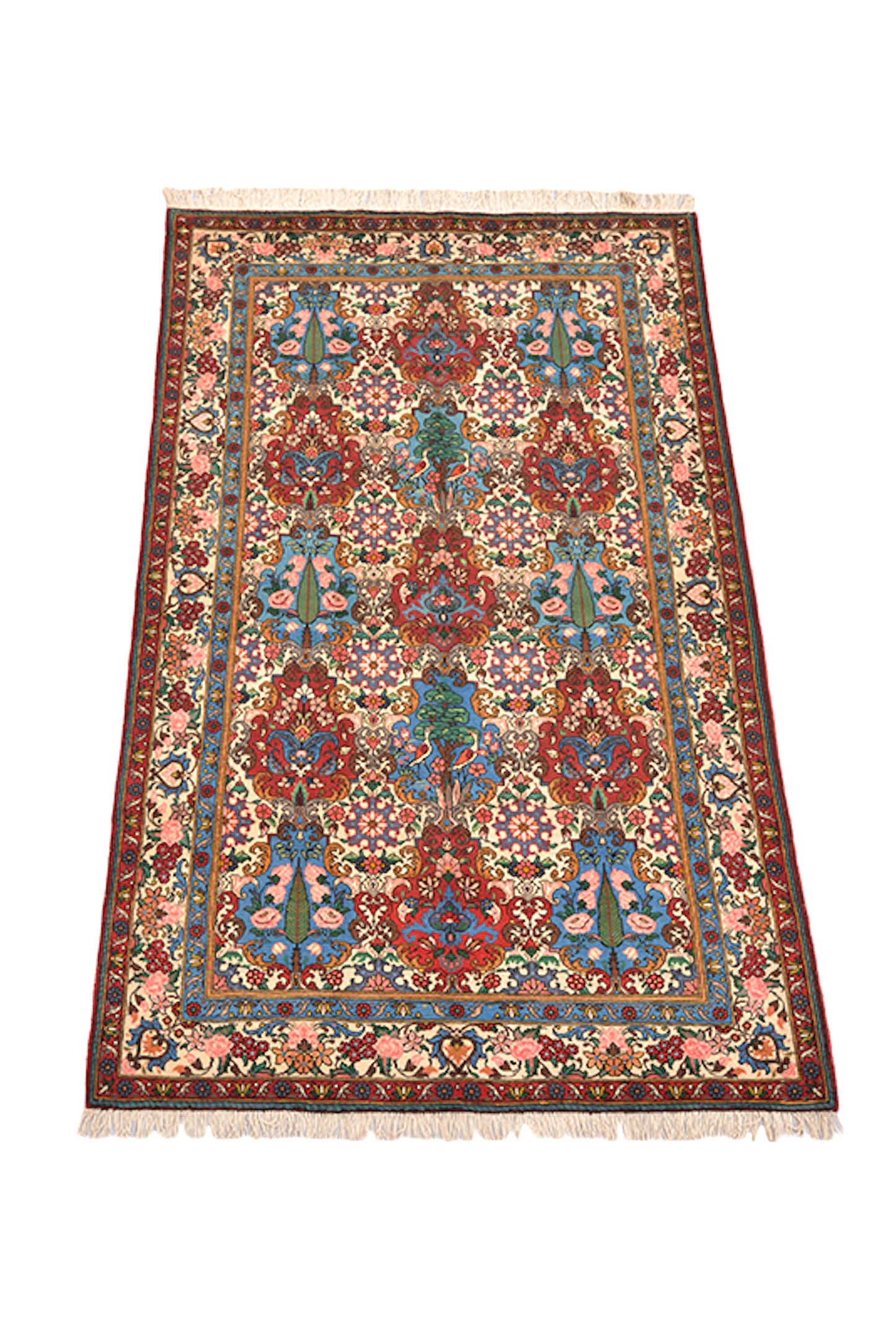 5 x 8 Colorful Floral Trellis Rug | Handmade Oriental Area Rug | Persian Caucasian Rug