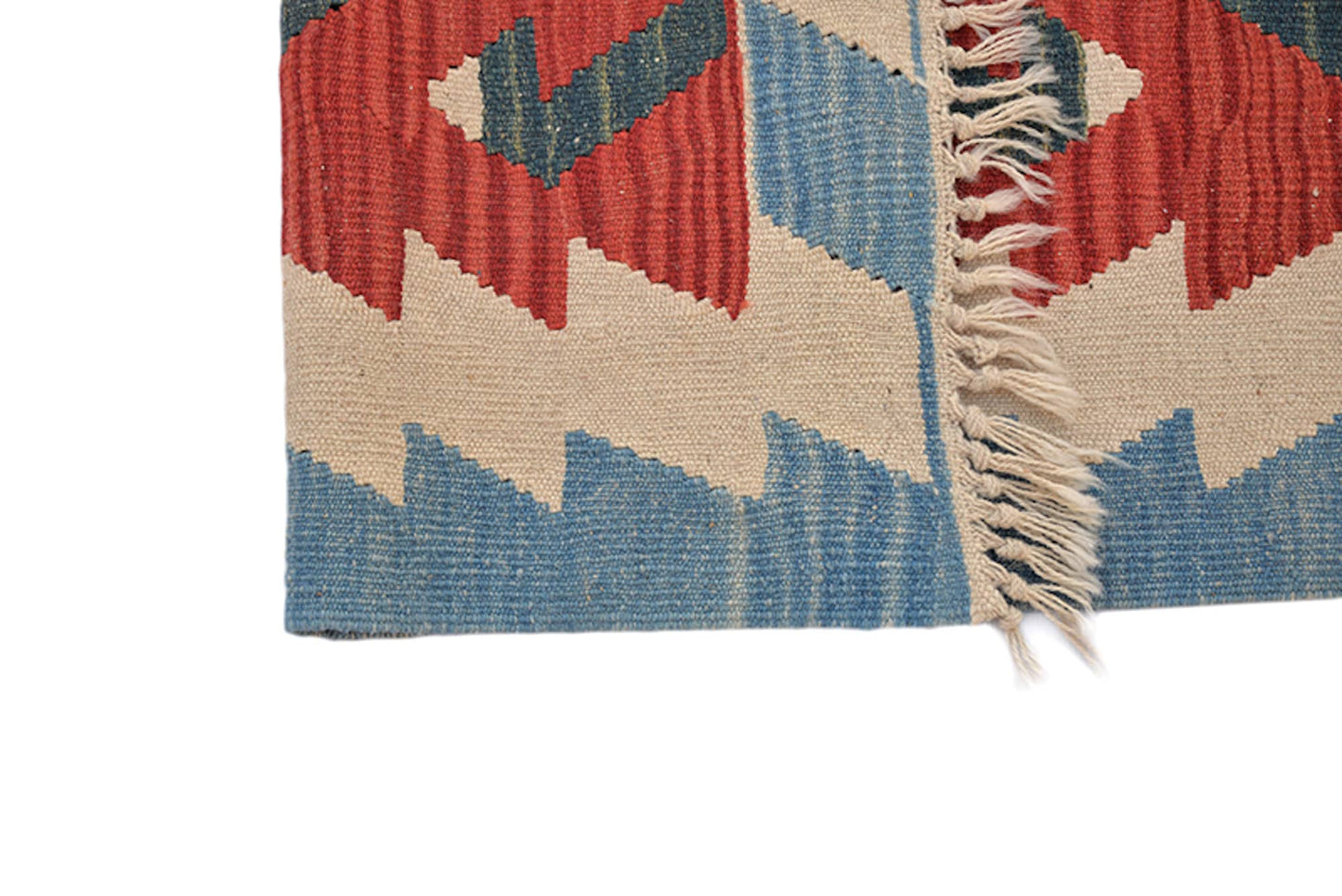 3 x 4 Orange Beige Tribal Rug | Hand Knotted Wool Area Rug | Flatweave Low Pile Tribal Rustic Colored Ruge