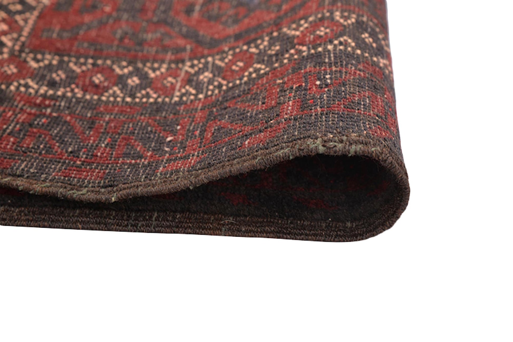 4 x 9 Dark Color Long Runner Rug | Red & Black Tribal Rustic Home Hallway Rug | Vintage Rug Shop