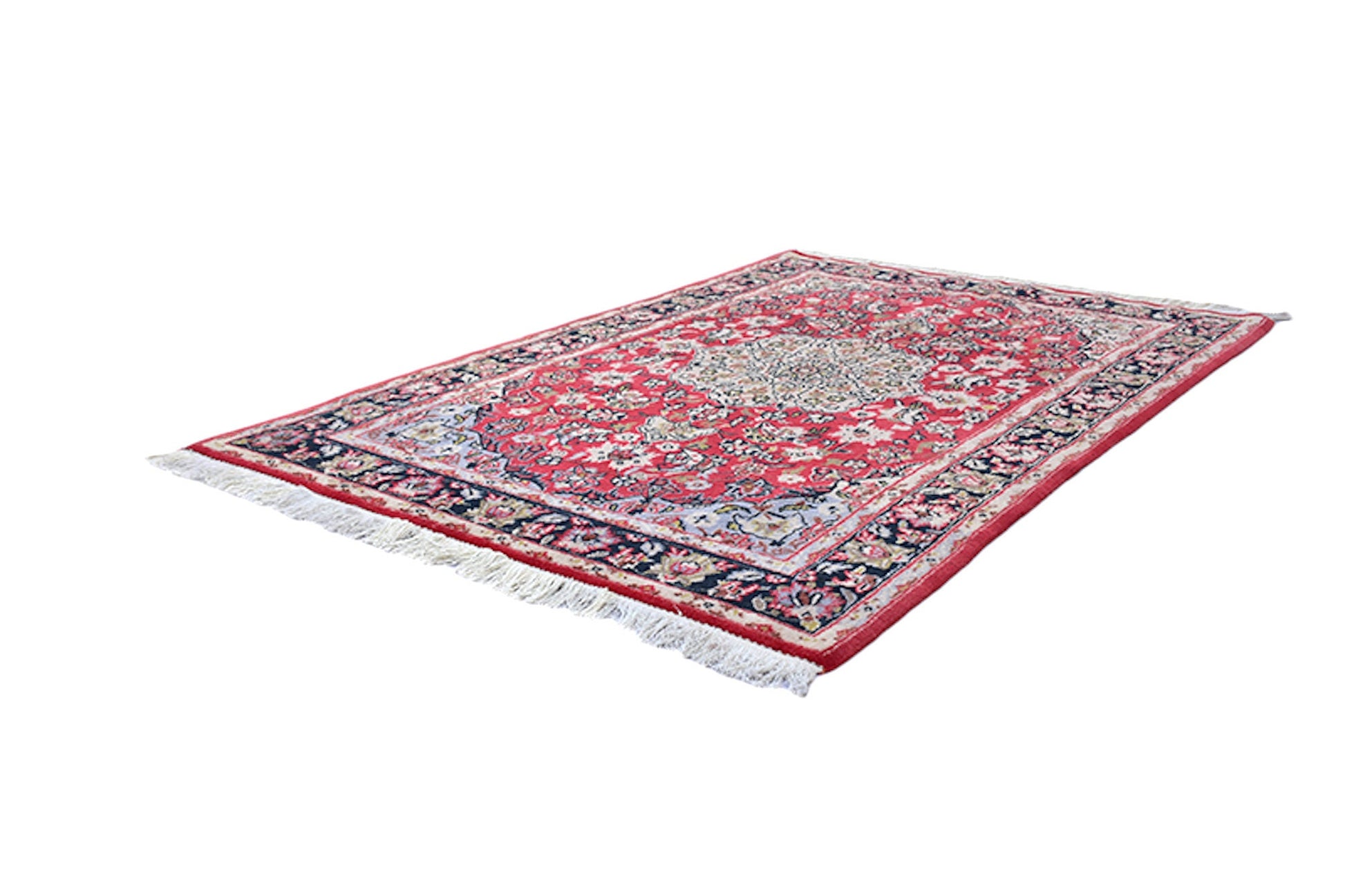 4 x 6 Red Oriental Medallion Rug | Handmade One of a Kind Persian Design | Home Accent Rug