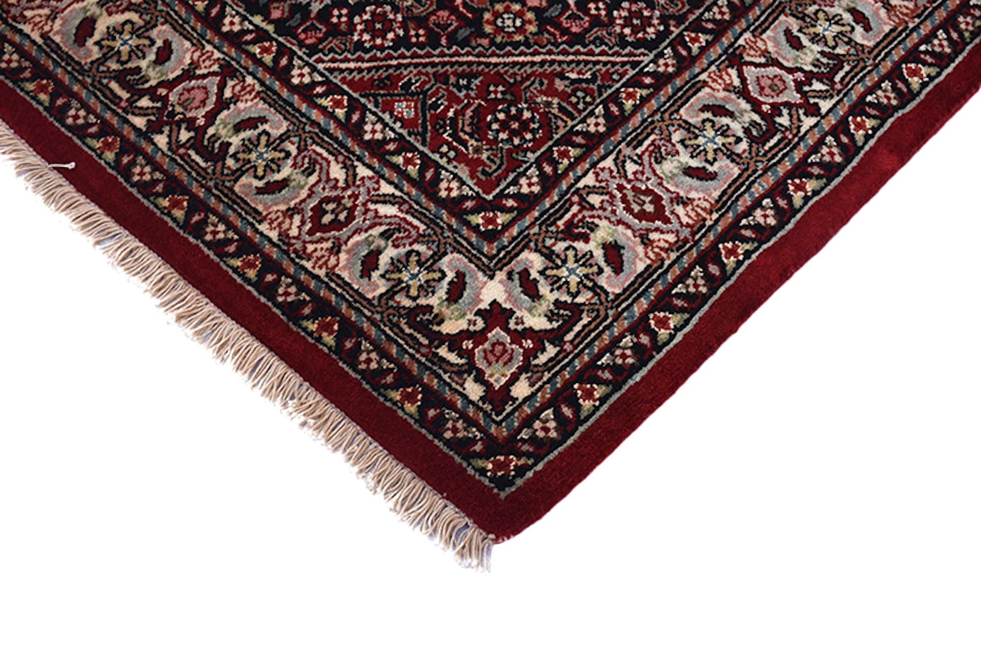 Dark Colored Antique Oriental Rug | Small Kitchen Floor Rug | Dark Red & Pink | Traditional Floral Area Rug Handmade with Wool