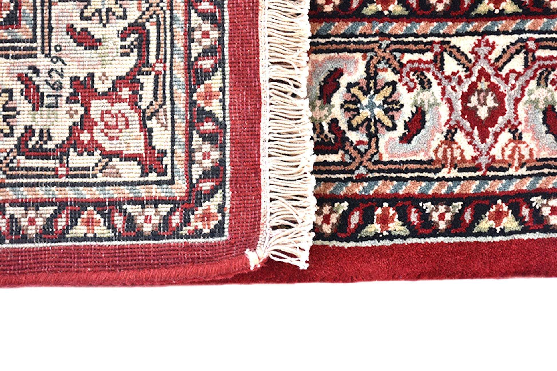 Dark Colored Antique Oriental Rug | Small Kitchen Floor Rug | Dark Red & Pink | Traditional Floral Area Rug Handmade with Wool